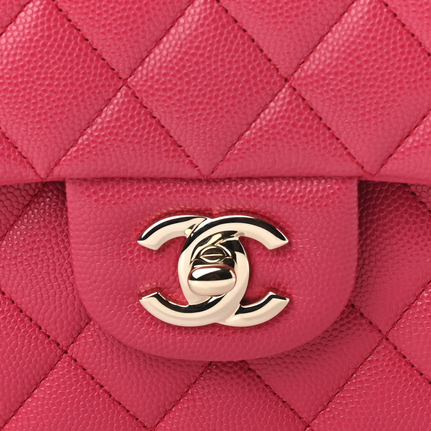 Caviar Quilted Medium Double Flap Dark Pink
