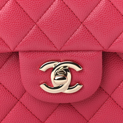 Chanel Caviar Quilted Medium Double Flap Dark Pink 7 of 10