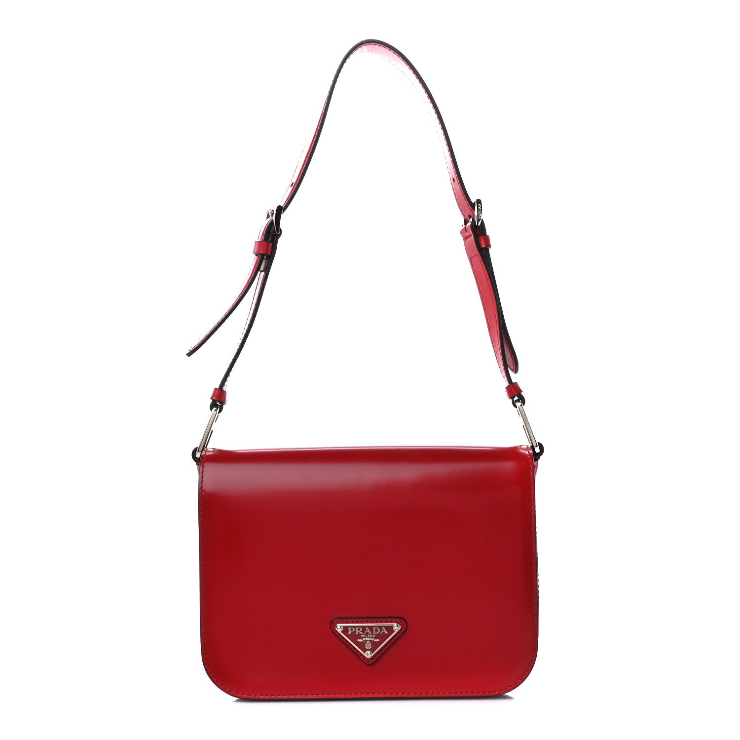 Prada Spazzolato Shoulder Bag Scarlatto 1 of 11