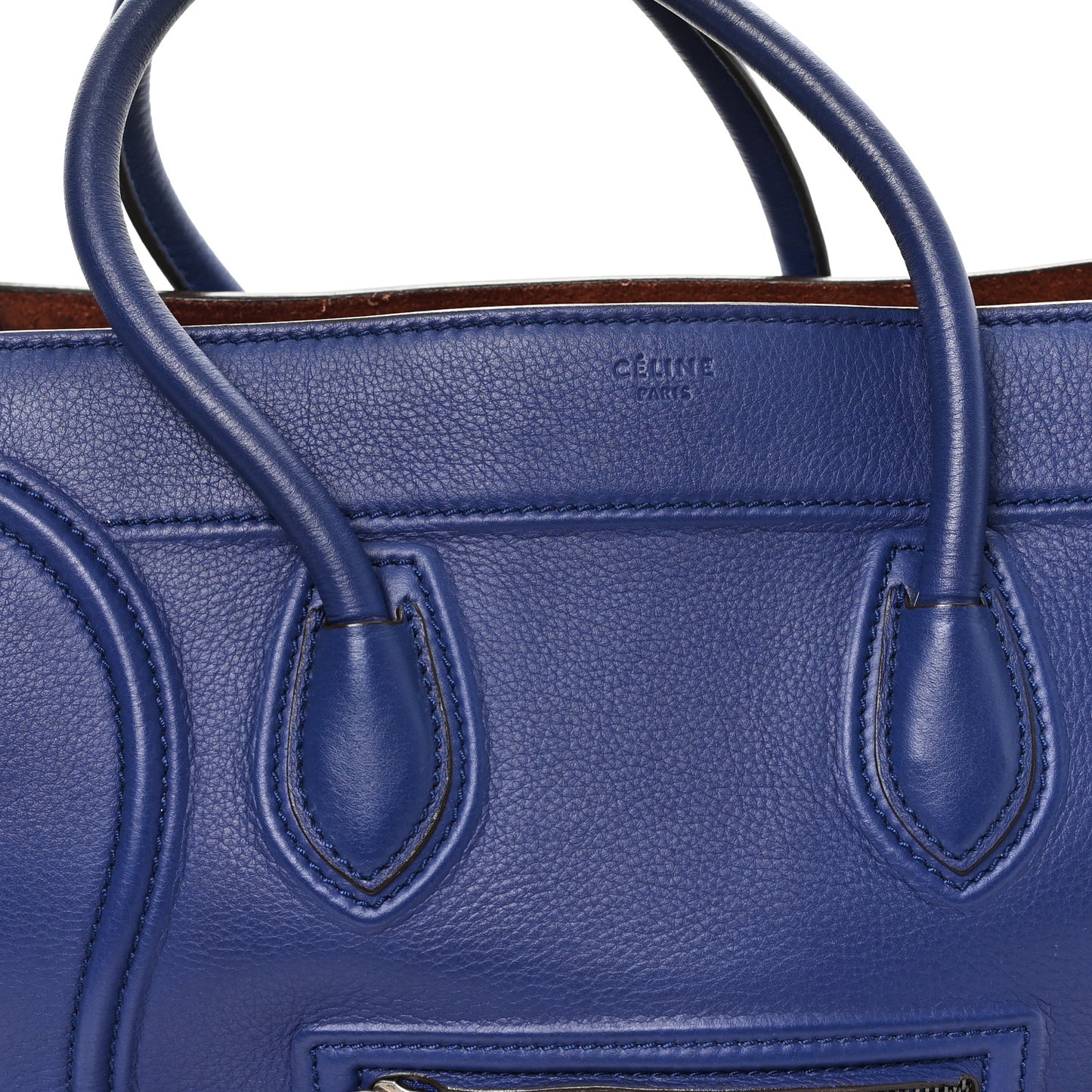 Grained Calfskin Medium Phantom Luggage Indigo