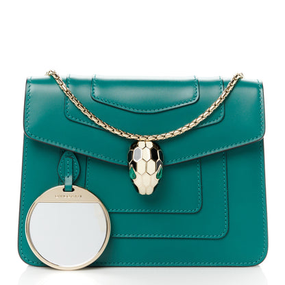 Bulgari Calfskin Small Serpenti Forever Snake Strap Crossbody Bag Emerald Green 3 of 11