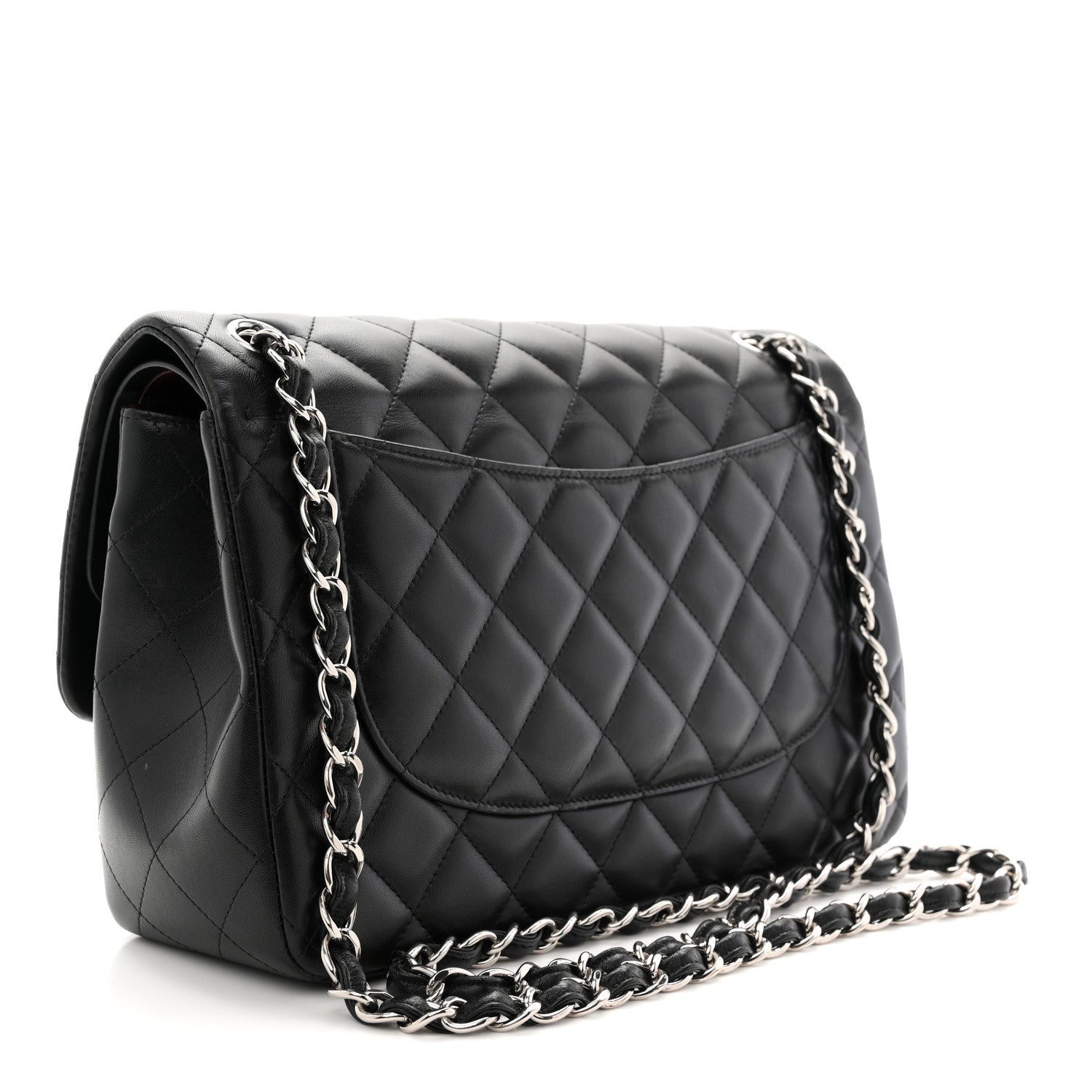 Chanel Lambskin Quilted Jumbo Double Flap Black 3 of 11