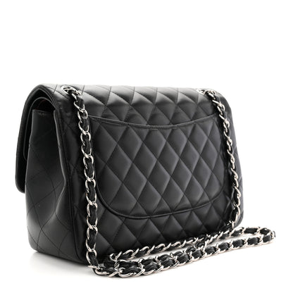 Chanel Lambskin Quilted Jumbo Double Flap Black 3 of 11