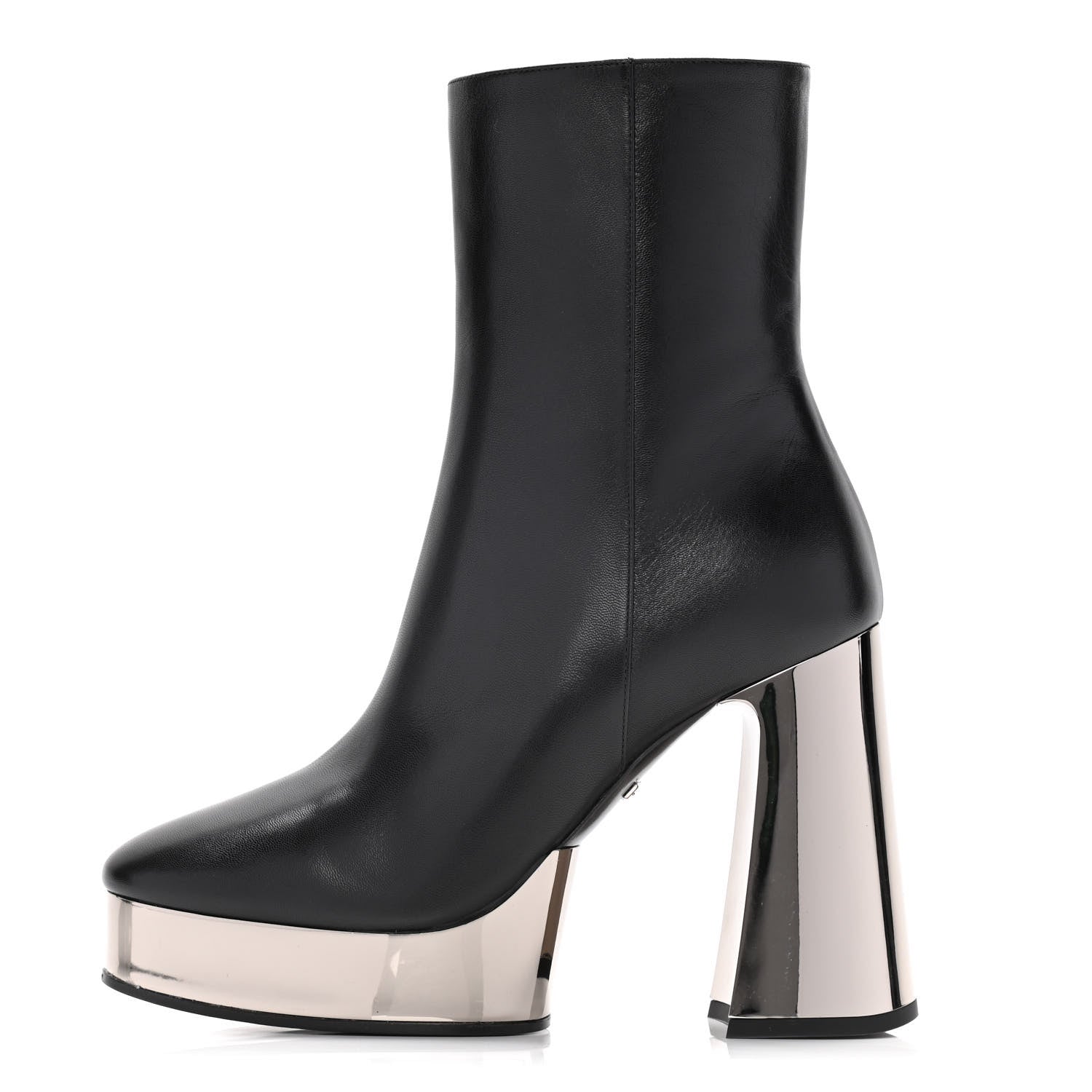 Gucci Malaga Kid Chrome Ankle Boots 36 Black 1 of 14