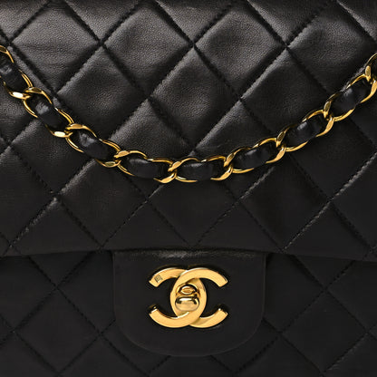 Chanel Lambskin Quilted Medium Double Flap Black 8 of 10