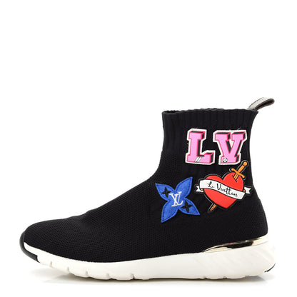Louis Vuitton Stretch Fabric LV Black Heart Sock Sneaker 37.5 Black 1 of 10