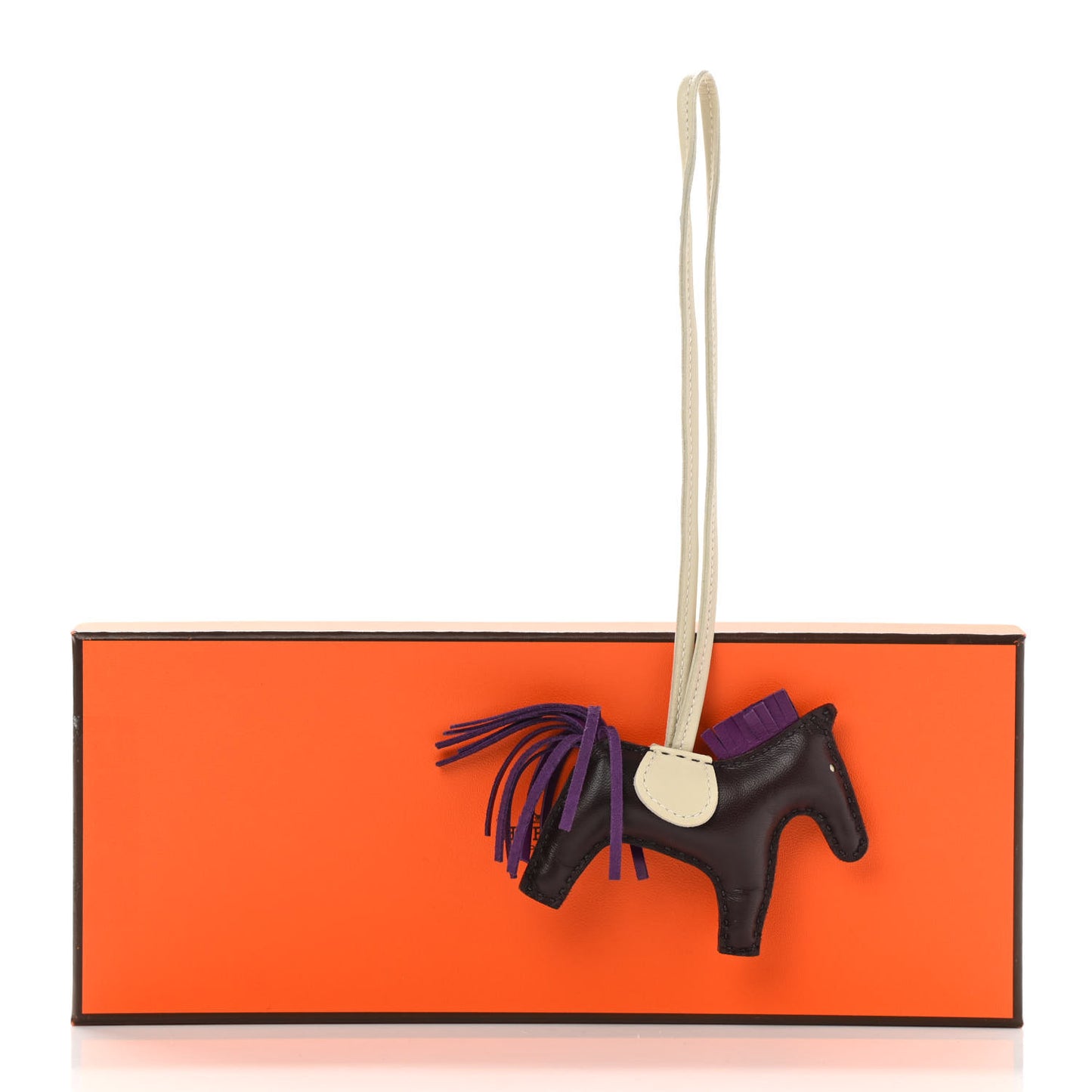 Milo Lambskin Grigri Rodeo Horse Bag Charm PM Rouge Sellier Craie Violet