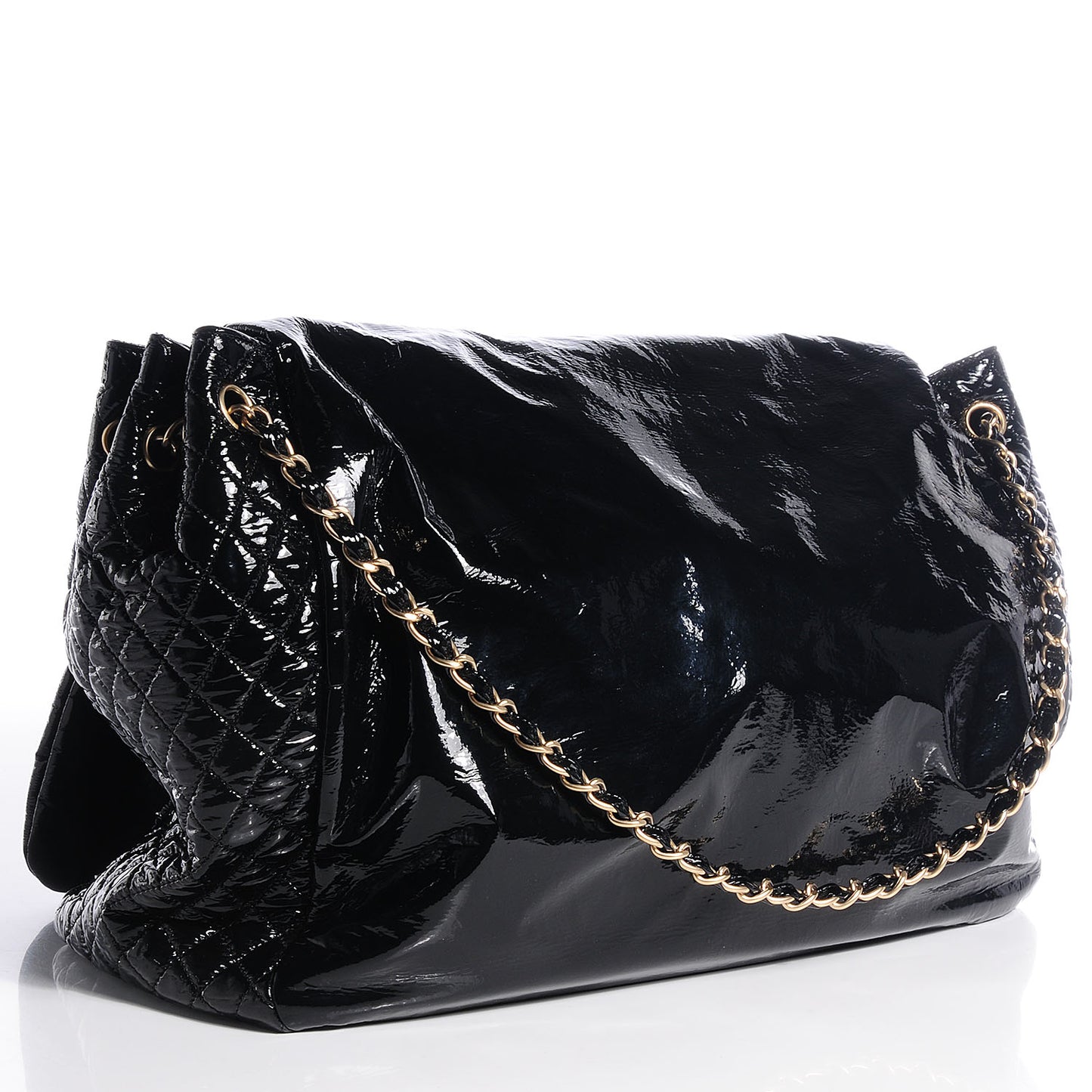 Vinyl Rock and Chain XL Flap Black