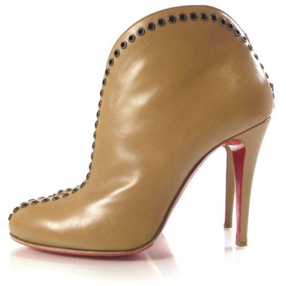 Christian Louboutin Leather Catch Me 100 Booties 38.5 Camel 2 of 7