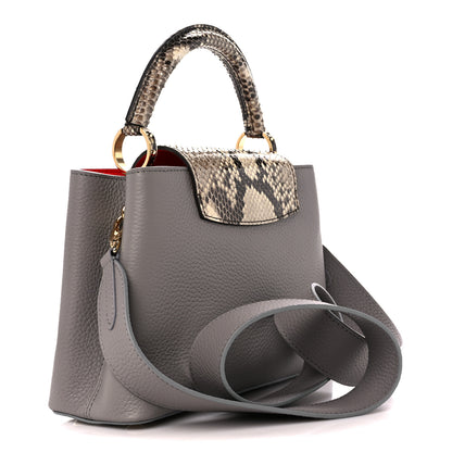Louis Vuitton Taurillon Snakeskin Capucines BB Steeple Grey 3 of 9