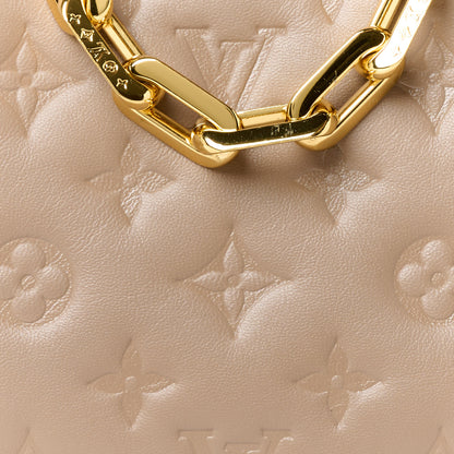Louis Vuitton Lambskin Embossed Monogram Coussin PM Taupe 9 of 11