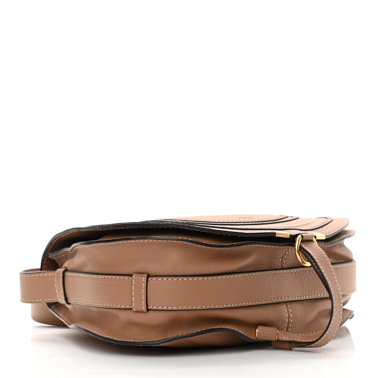 Calfskin Medium Marcie Round Crossbody Bag Nut