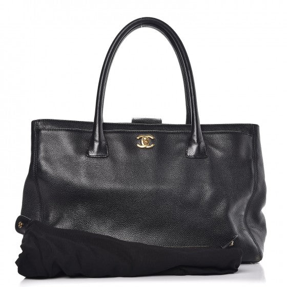 Chanel Calfskin Cerf Executive Shopper Tote Black 5 of 12