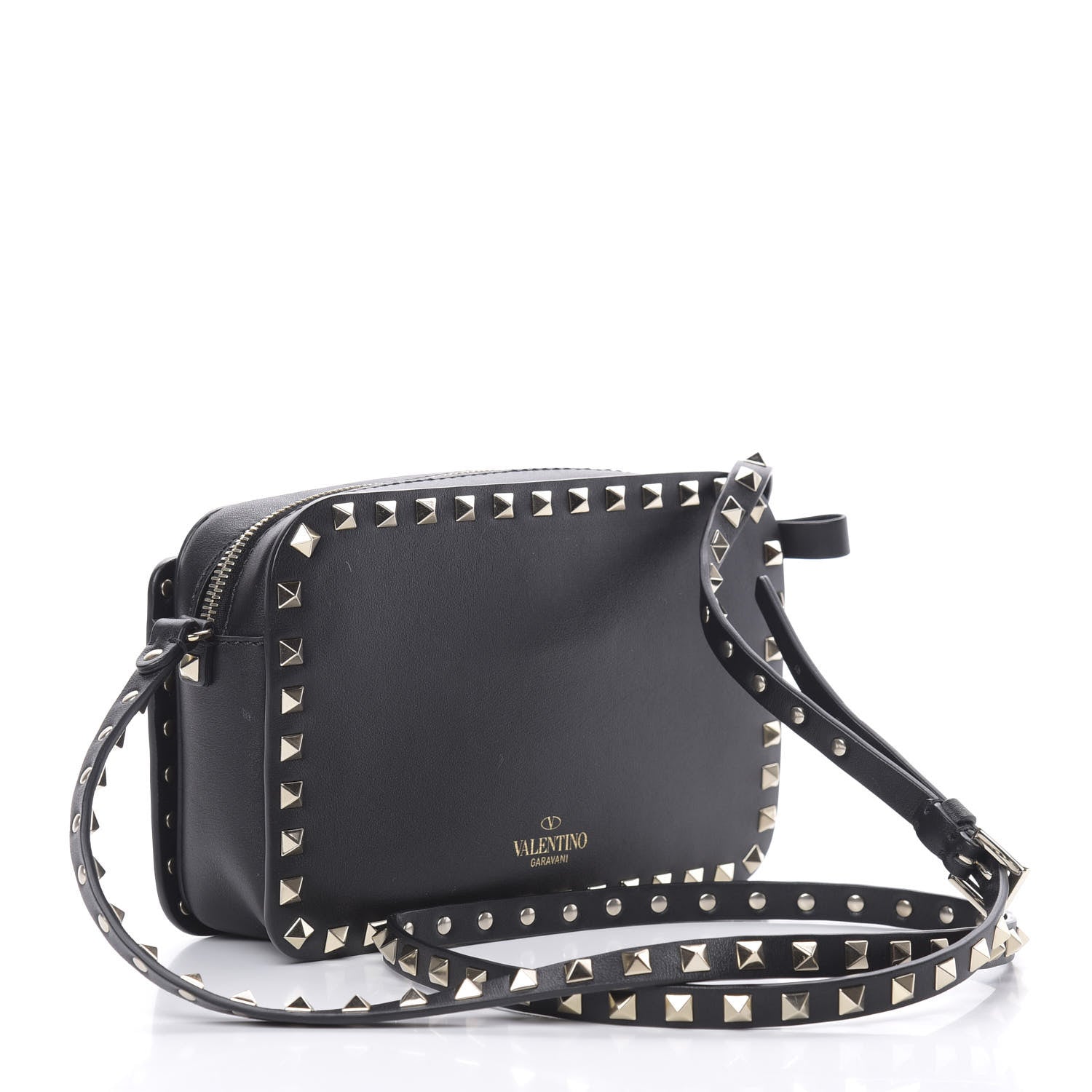 Valentino Garavani Vitello Rockstud Flip Lock Camera Crossbody Bag Black 3 of 10