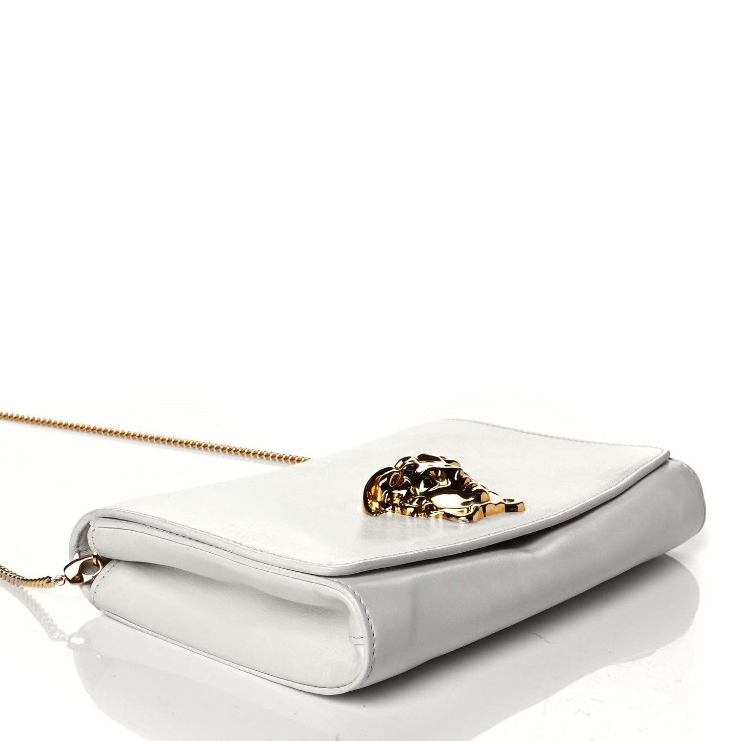 Vitello Palazzo Medusa Evening Clutch Bag White