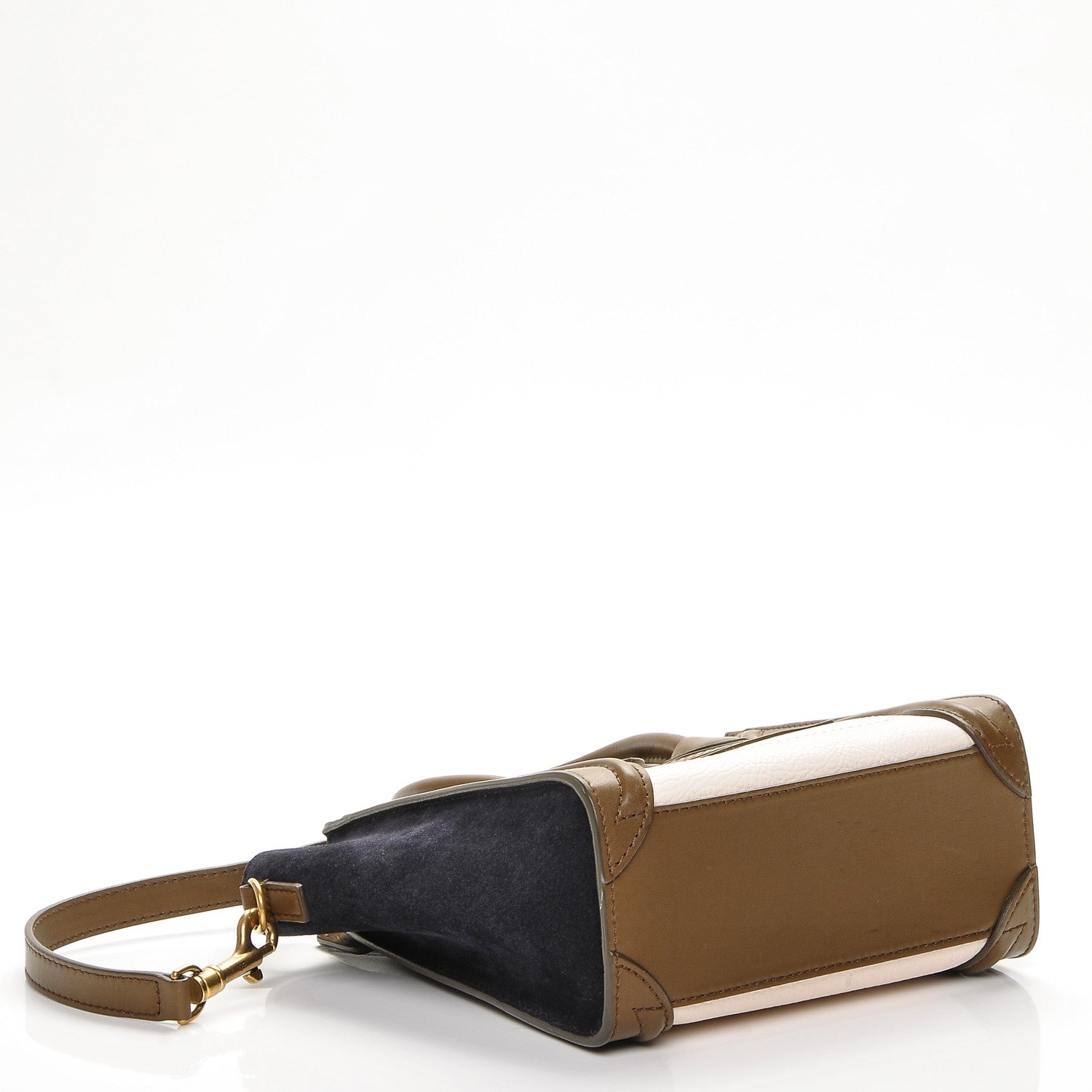 Celine Calfskin Suede Nano Tri-Color Luggage Cream 4 of 6