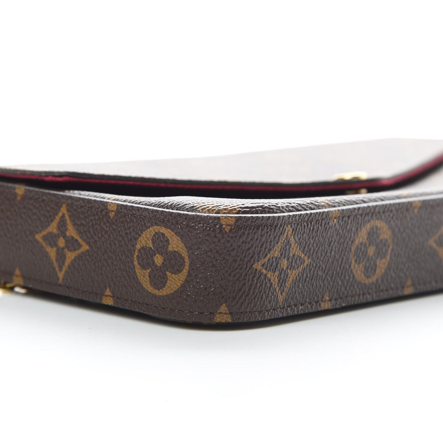 Monogram Pochette Felicie Chain Wallet Fuchsia