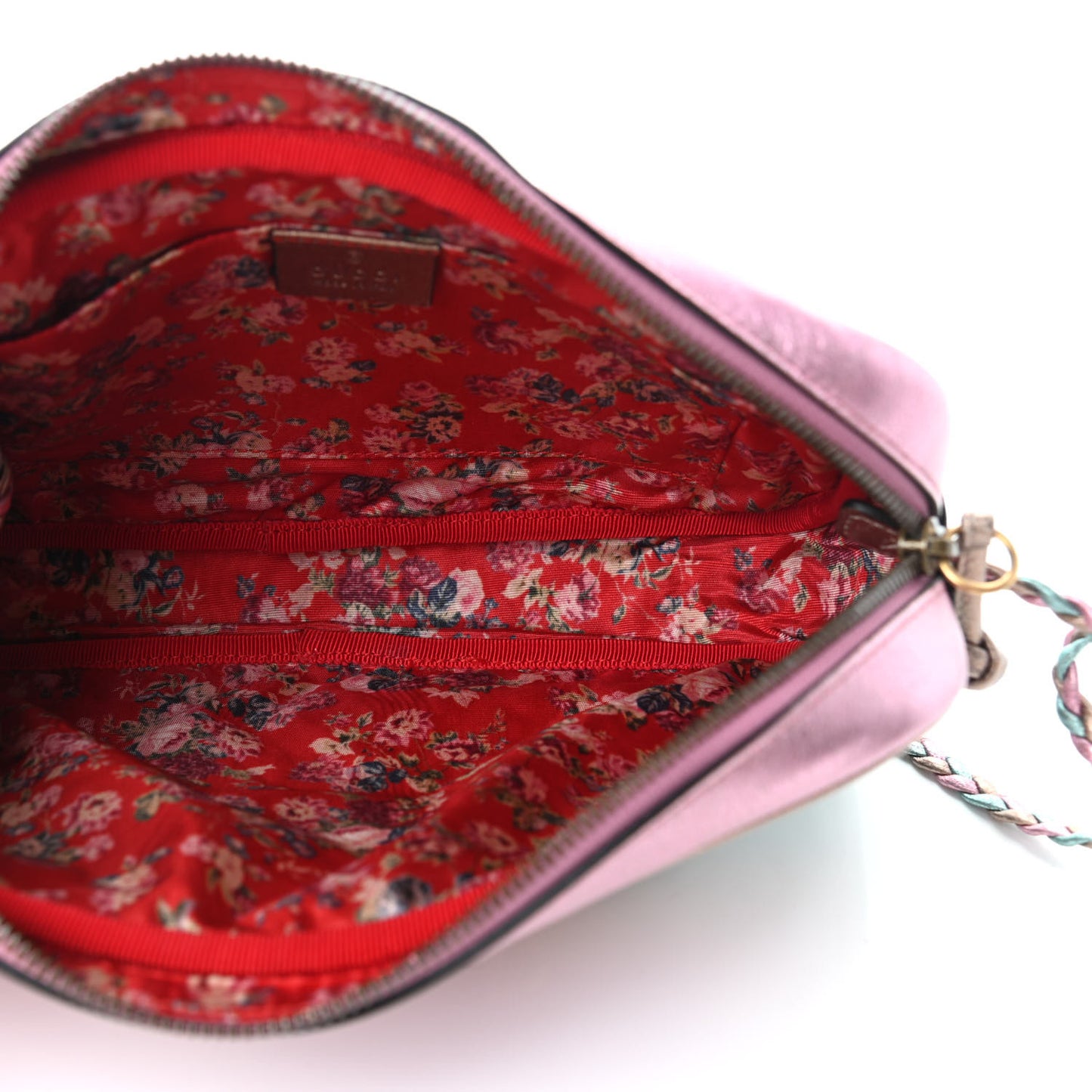 Laminated Nappa Trapuntata Small Zumi Shoulder Bag Rosa Lago Rame