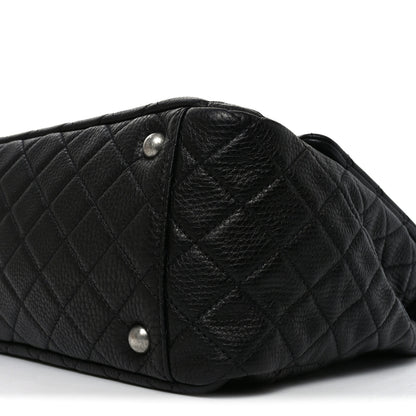 Chanel Grained Calfskin Quilted XXL Travel Flap Bag Black Black 10 of 10