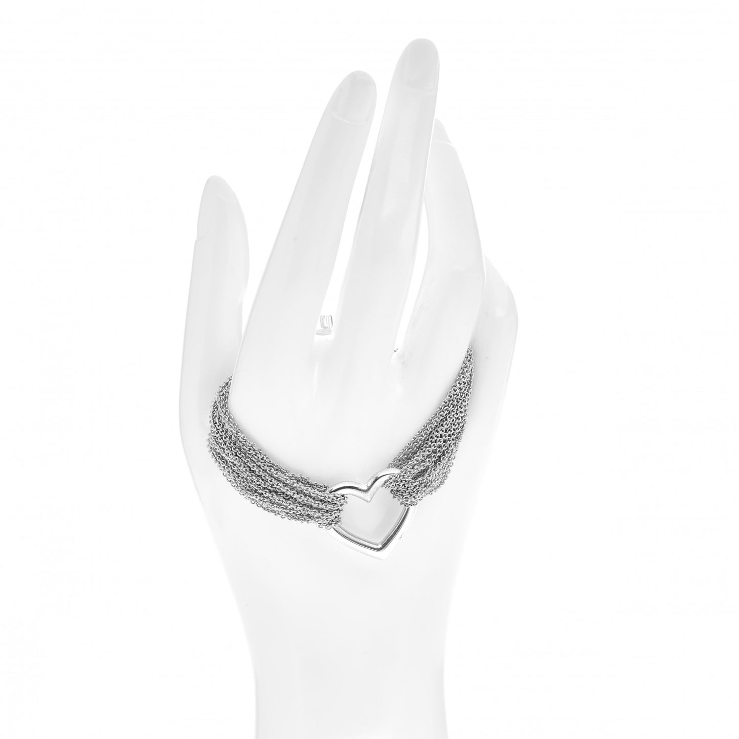 Sterling Silver Heart Mesh Bracelet