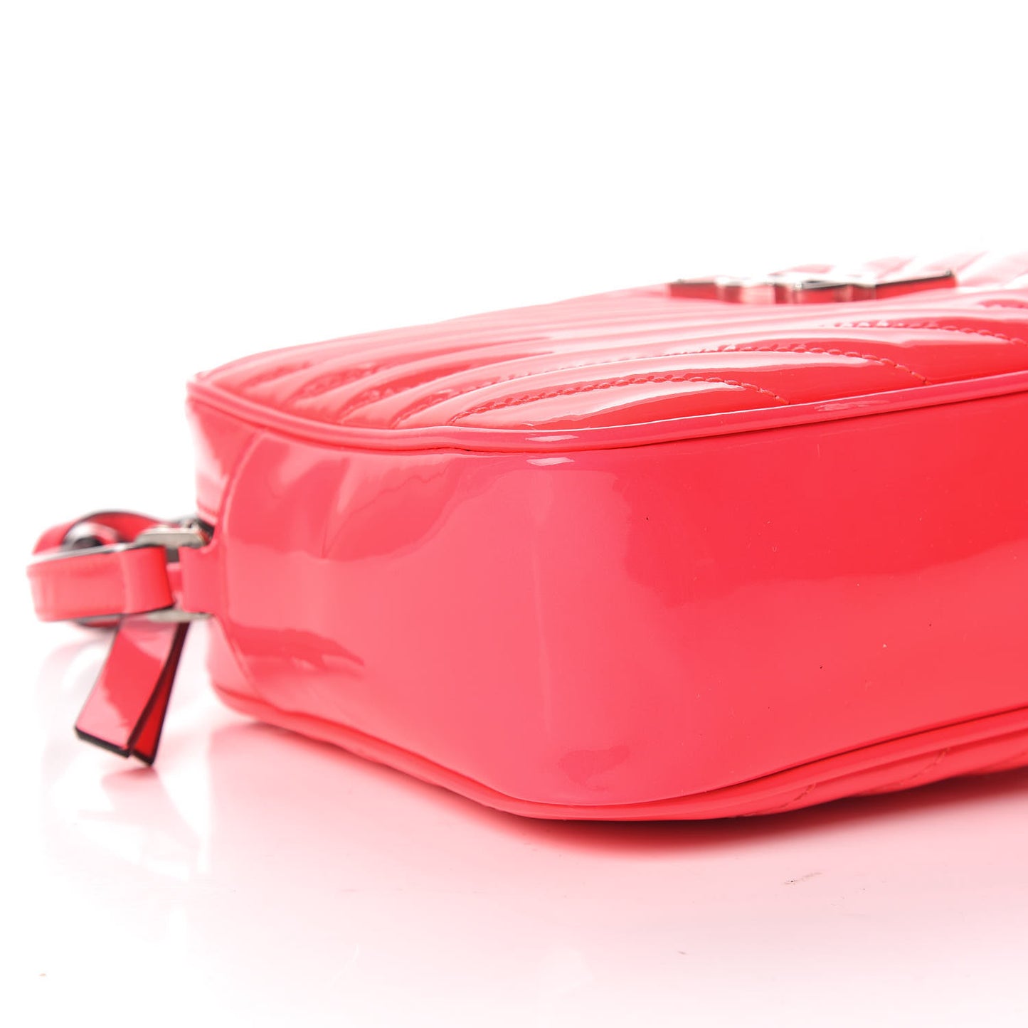 Patent Calfskin Matelasse Monogram Lou Camera Bag Neon Pink