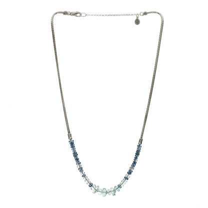 John Hardy Sterling Silver Aquamarine Kyanite Beaded Station Necklace 2 of 5
