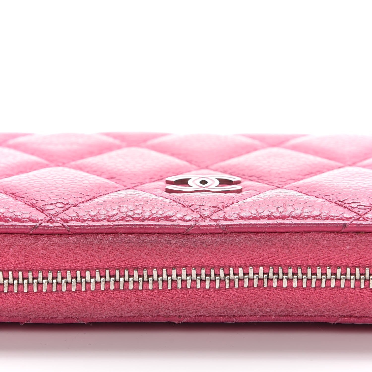 Chanel Caviar Quilted Small Zip Around Wallet Pink 9 of 12