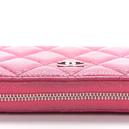 Chanel Caviar Quilted Small Zip Around Wallet Pink 9 of 12
