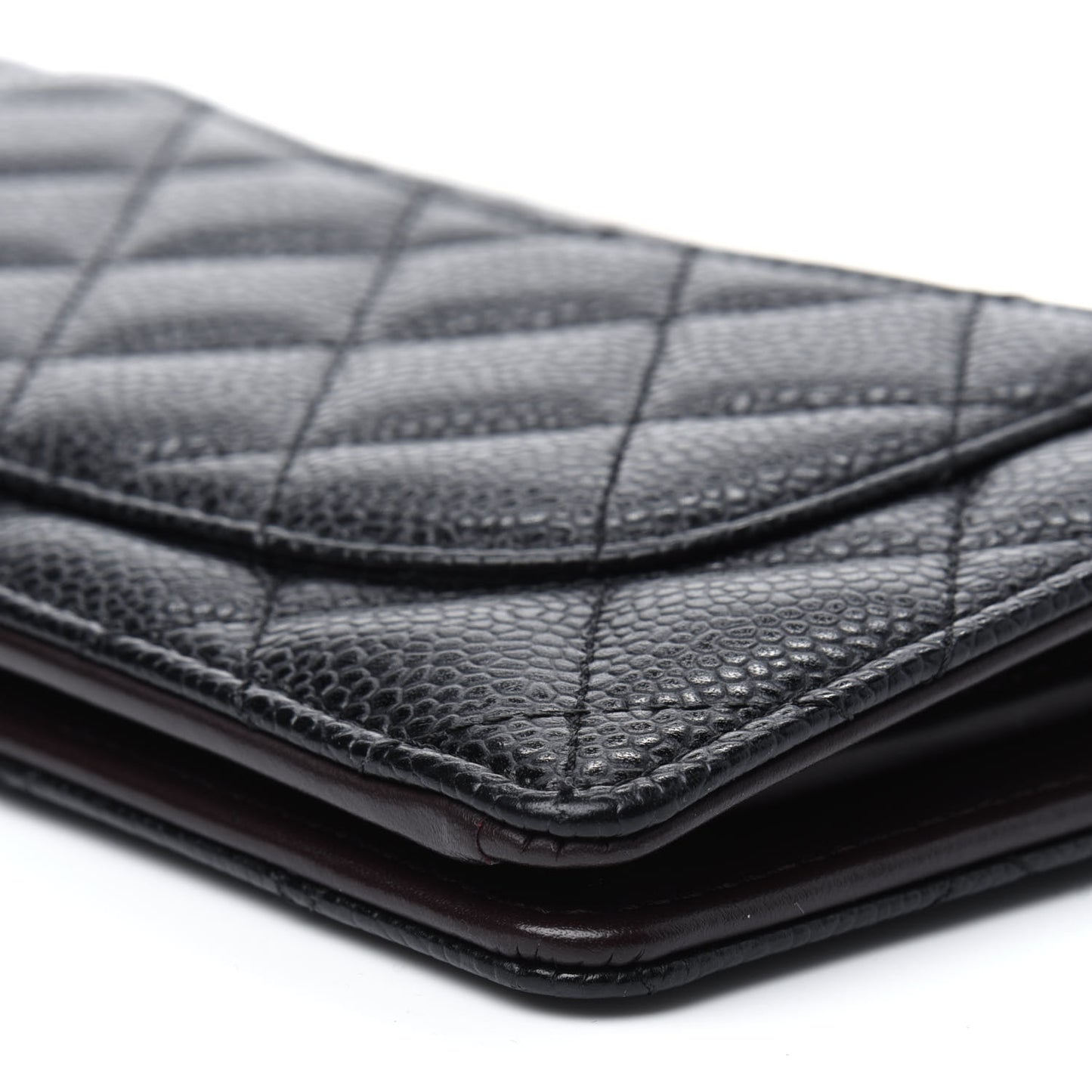 Caviar Quilted Yen Wallet Black