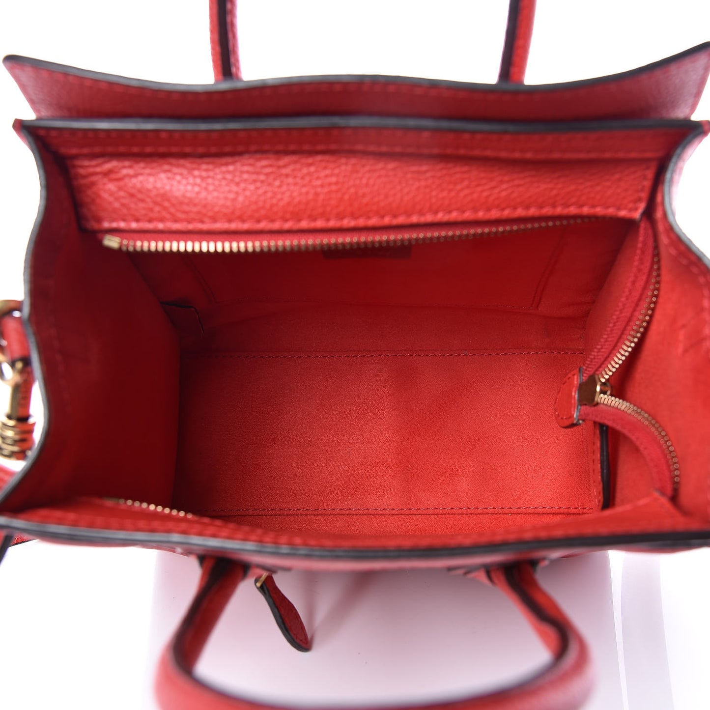 Drummed Calfskin Nano Luggage Coquelicot
