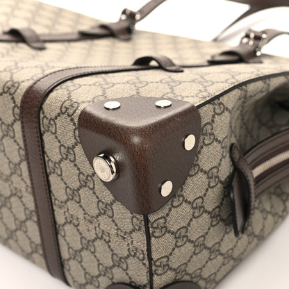 Gucci GG Supreme Monogram Textured Dollar Calfskin Medium Detail Tote Beige Ebony New Acero 9 of 11