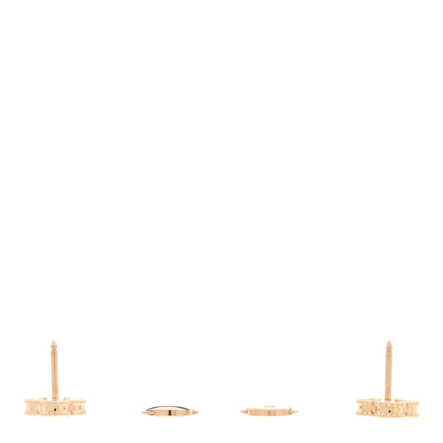 Van Cleef & Arpels 18K Yellow Gold Mother of Pearl Sweet Alhambra Earrings 3 of 5