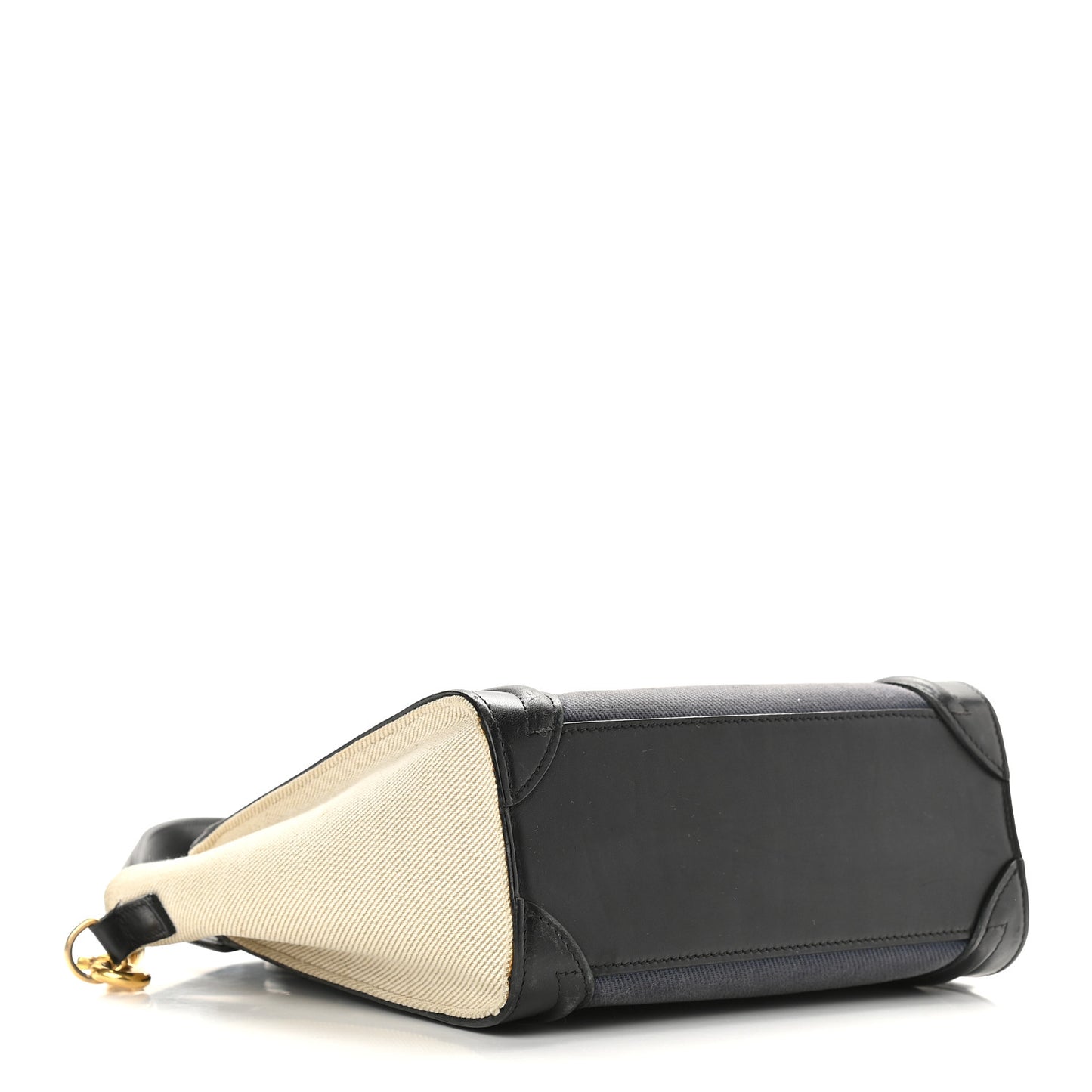 Canvas Smooth Calfskin Nano Tri-Color Luggage Navy Blue
