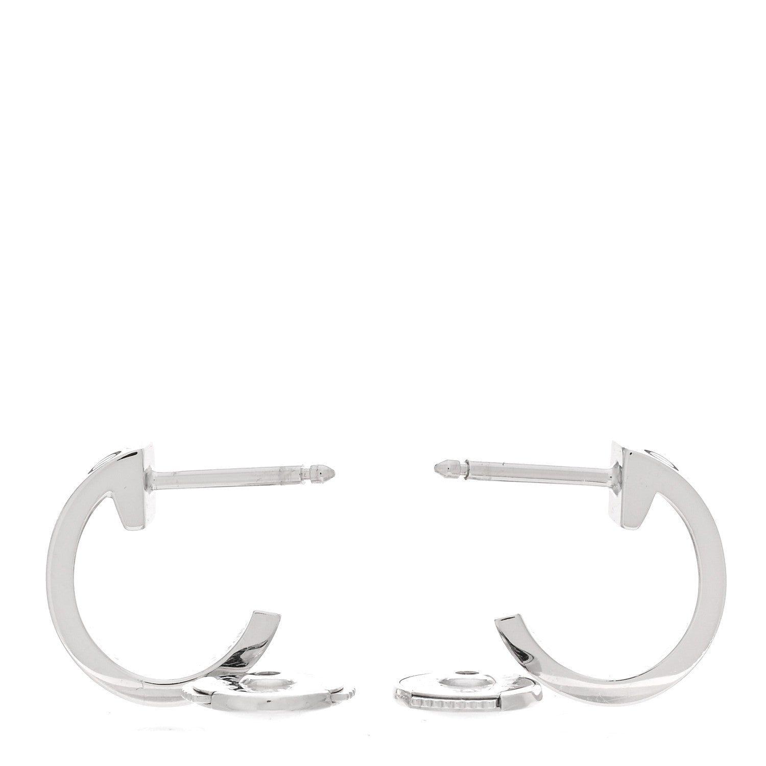 Cartier 18K White Gold Small LOVE Hoop Earrings 3 of 5