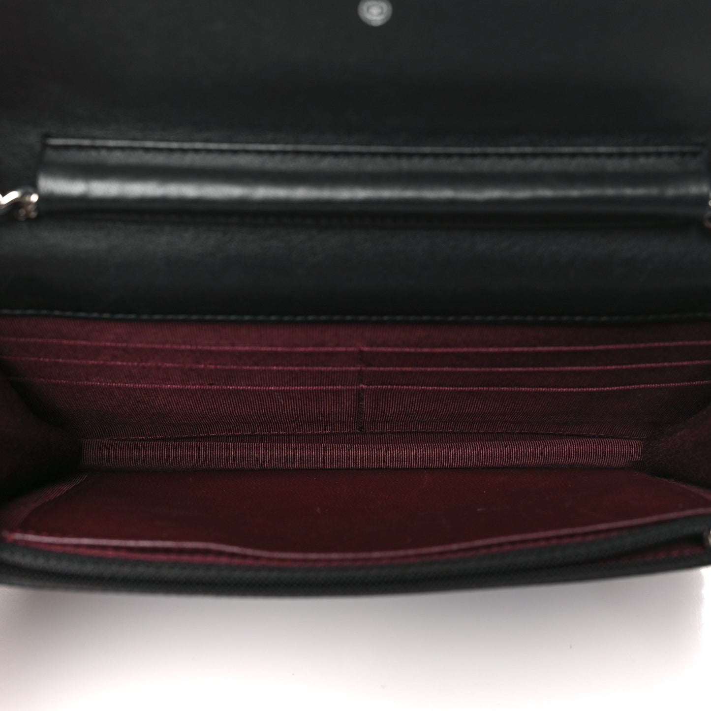 Lambskin Quilted Wallet On Chain WOC Black