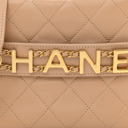 Chanel Calfskin Quilted Enchained Camera Case Bag Beige 8 of 8