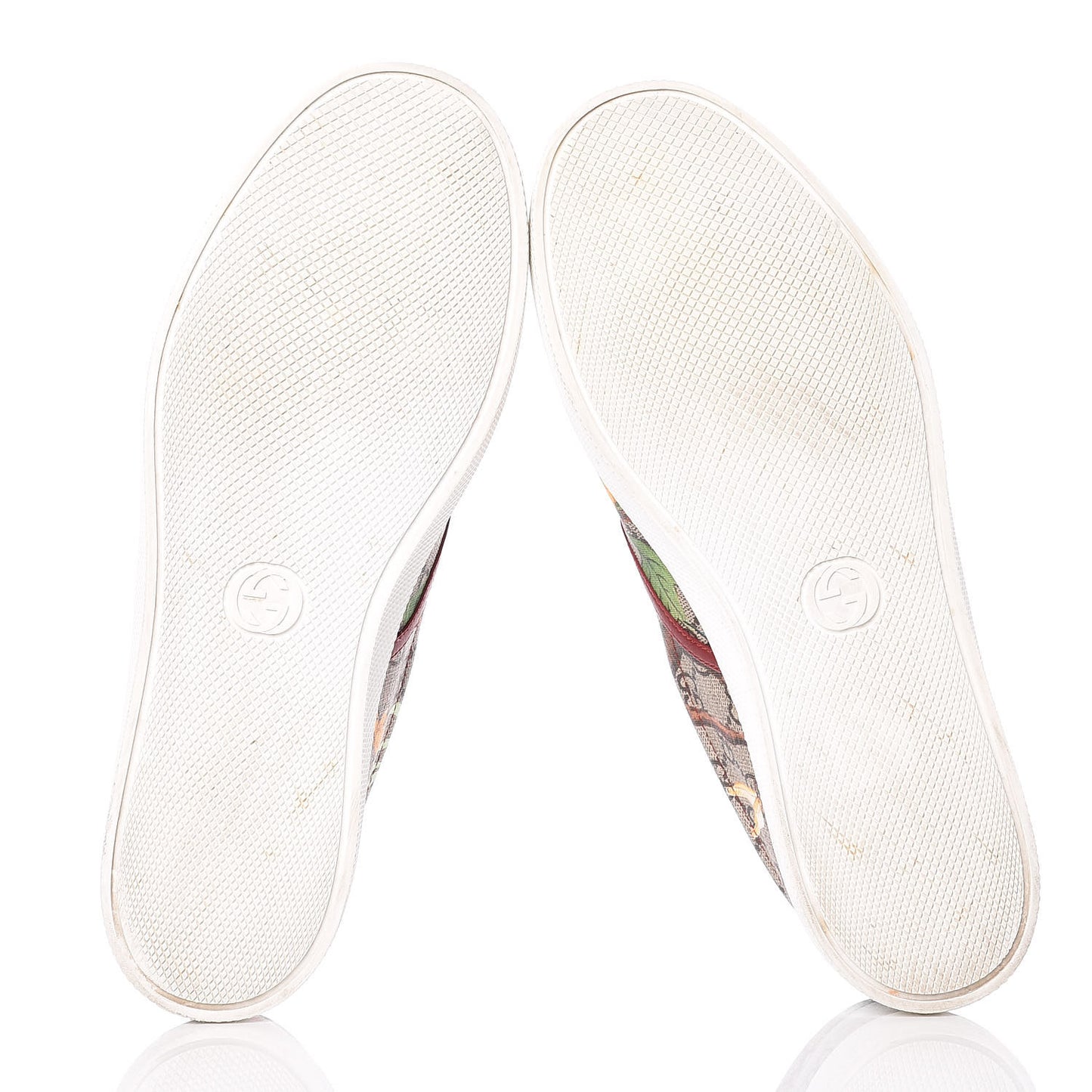 GG Supreme Monogram Tian Mens Dublin Slip On Sneakers 10 Beige Multicolor Red
