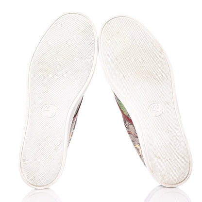 Gucci GG Supreme Monogram Tian Mens Dublin Slip On Sneakers 10 Beige Multicolor Red 8 of 10