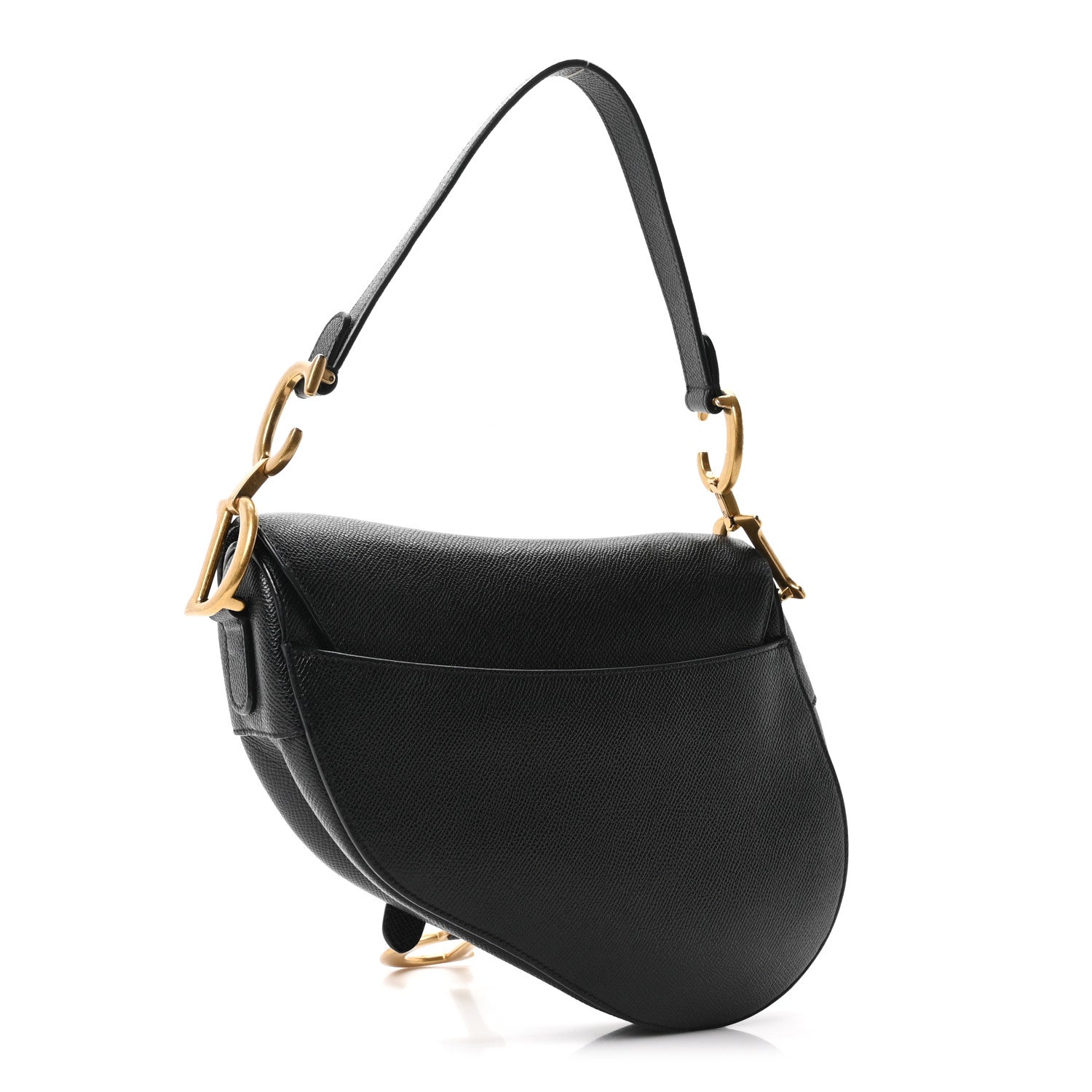 Christian Dior Grained Calfskin Saddle Bag Black 3 of 11