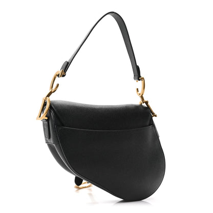Christian Dior Grained Calfskin Saddle Bag Black 3 of 11