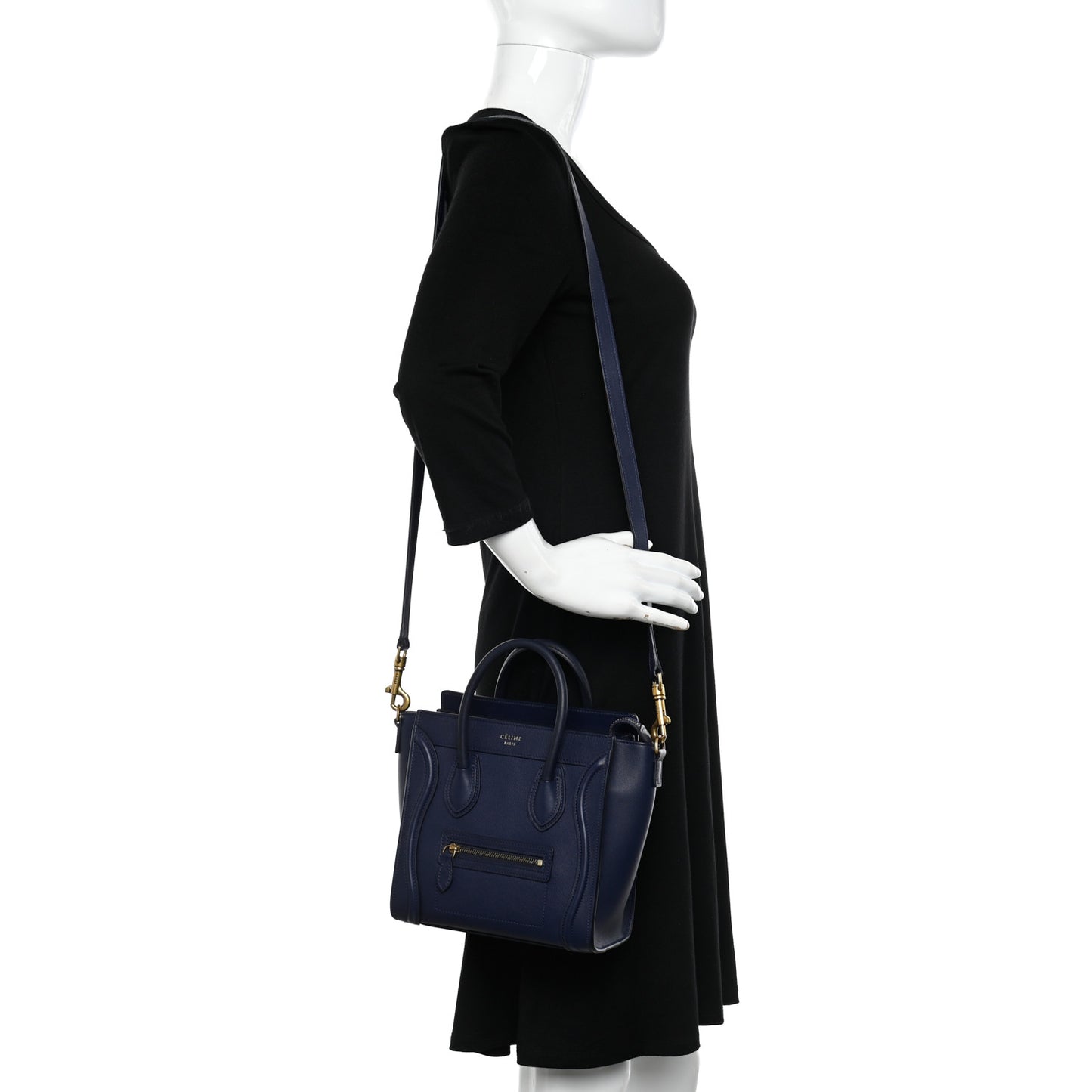Smooth Calfskin Nano Luggage Navy Blue