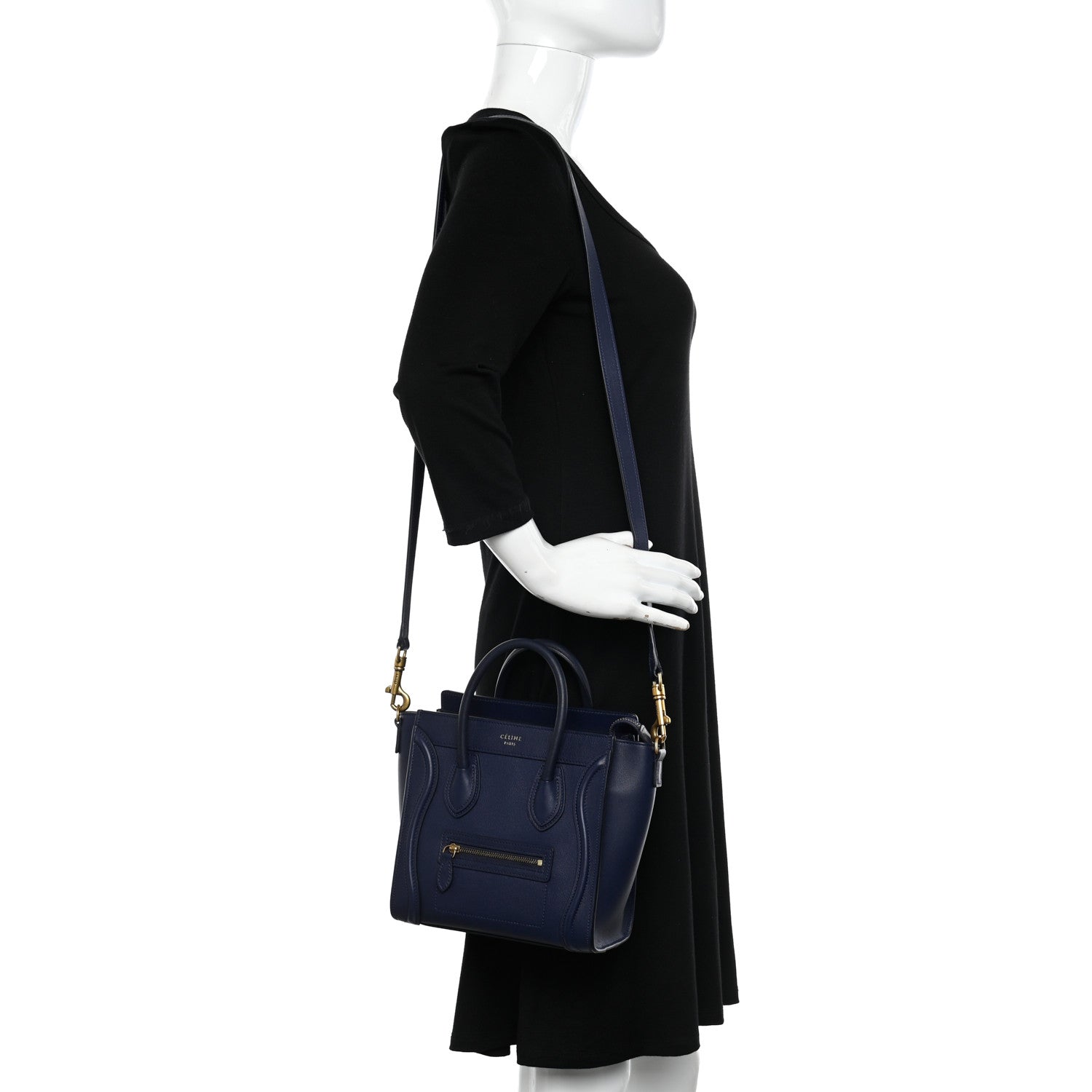 Celine Smooth Calfskin Nano Luggage Navy Blue 2 of 16