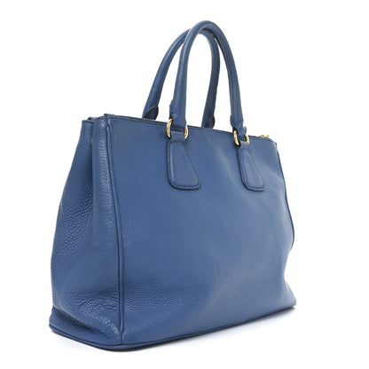 Prada Vitello Daino Large Double Zip Tote Cobalto 3 of 9