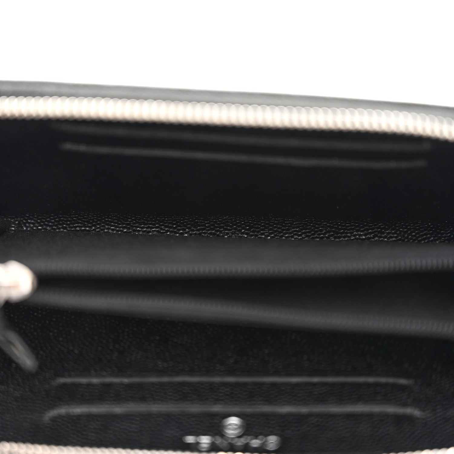 Chanel Caviar CC Small Zip Around Wallet Black Blue Green 5 of 9