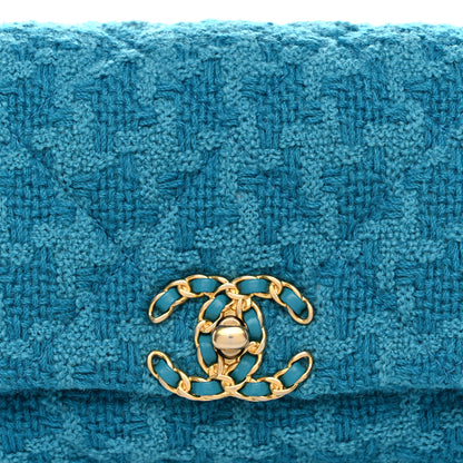 Chanel Tweed Quilted Chanel 19 Waist Bag Turquoise 8 of 10
