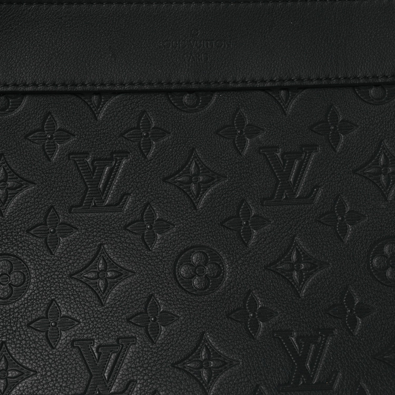 Louis Vuitton Shadow Calfskin Monogram Pochette Voyage Souple Black 7 of 9