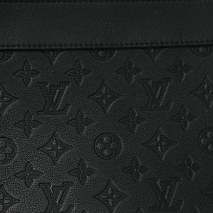 Louis Vuitton Shadow Calfskin Monogram Pochette Voyage Souple Black 7 of 9