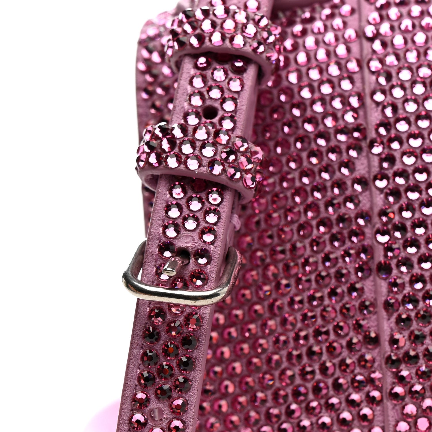 Balenciaga Strass Suede Hourglass Top Handle Bag XS Pink 14 of 16