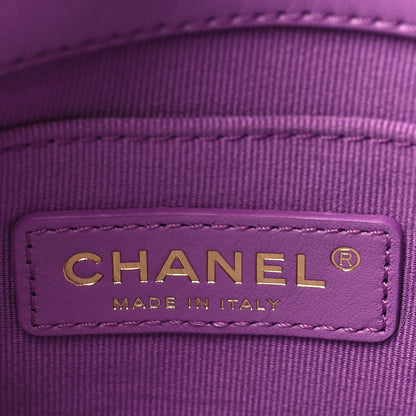 Chanel Lambskin Quilted Mini Lacquered Chain Flap Purple 6 of 9
