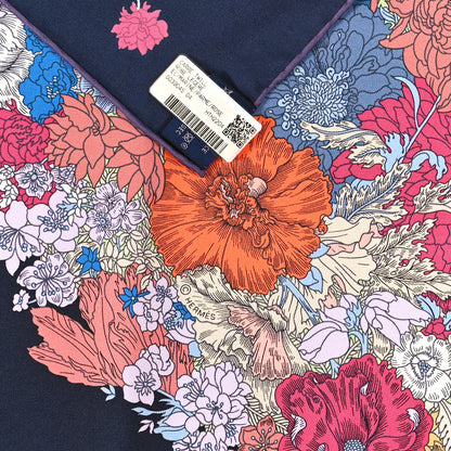 Hermes Silk Robe Legere Scarf 90 Marine Parme Rose 3 of 3